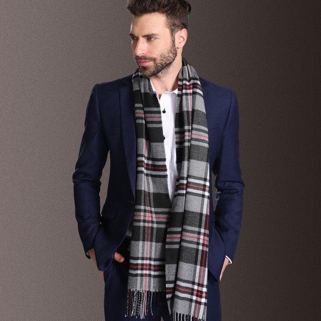 New Europe Fashion Shawl Scarves Men Winter Warm Tartan - Nioor