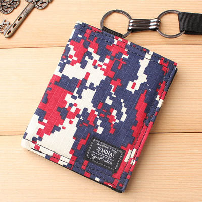 Men's Short Ultra-thin Small Horizontal Student Canvas Camouflage Wallet