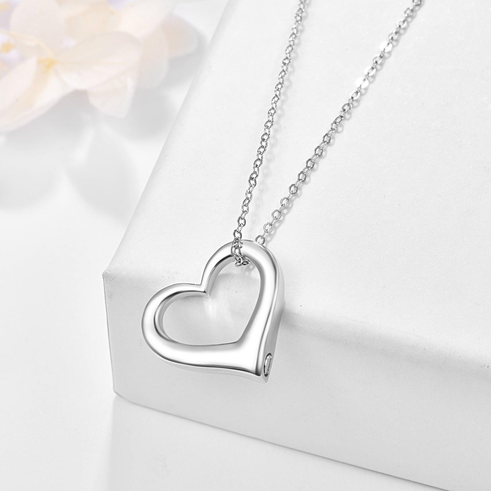 Heart Urn Necklace for Ashes for Women 925 Sterling Silver Cremation Jewelry Necklace Urn - Nioor