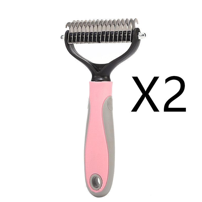 Stainless Double-sided Pet Brush Hair Removal Comb Grooming Dematting Dog Grooming Shedding Tools - Nioor