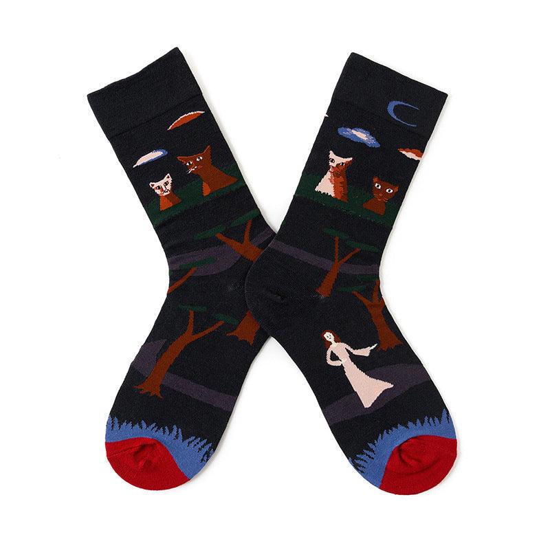 French Design Men And Women Skateboarding Mid-calf Socks - Nioor