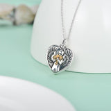 Sterling Silver Angel Cremation Mother Daughter Urn for Ashes Keepsake Memory Necklace - Nioor