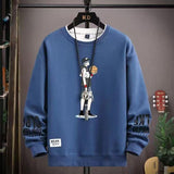 Round Neck Sweater For Men Fleece-lined Thickened Teenagers - Nioor