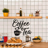 Metal COFFEE AND TEA Wall Hanging - Nioor