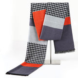 Fall Winter Men Student Plaid Minimalist Houndstooth Scarf - Nioor