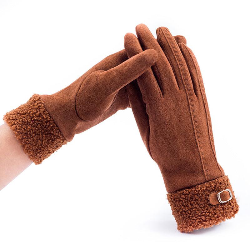 Warm Gloves Women's Winter Touch Screen Riding Plus Velvet Thickening - Nioor