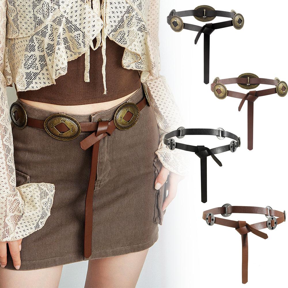 Personalized Retro Ethnic Style Carved Metal Belt Fashion Women's Casual Perforation-free Belt Accessories - Nioor