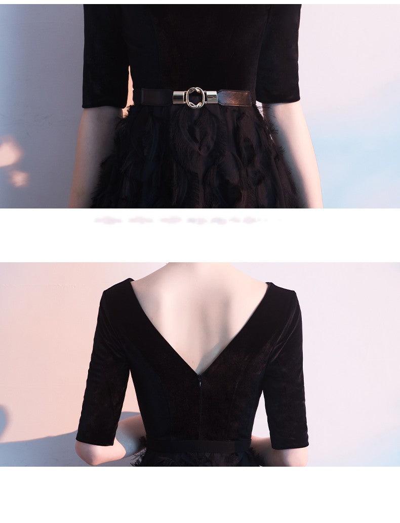 Black Evening Dress Women Noble Elegant And Slim - Nioor