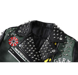 European American Fashion Floral Print Short Motorcycle Jacket - Nioor