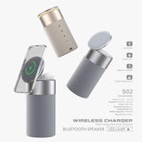 3 In 1 Multi-Function IPhone And AirPods Wireless Charger Portable Bluetooth Speaker With Touch Lamp For Home And Office - Nioor