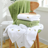 Full Embroidery Avocado Cotton Bath Towel - Nioor