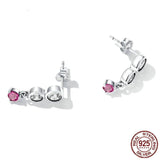 Sterling Silver S925 Simple Colorful Earrings - Nioor