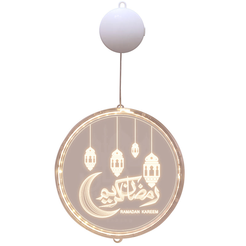 Acrylic Moon Castle Eid Al Fitr Hanging Lamp Battery