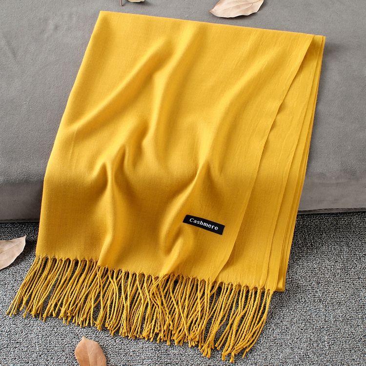 Fashion Simple Solid Color Tassel Scarf Shawl - Nioor