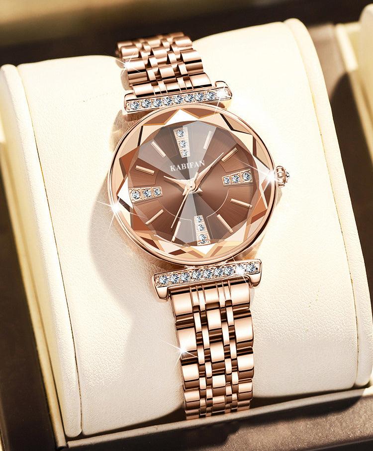 Women's Diamond Mirror Fashion Waterproof Steel Watch - Nioor