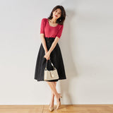 Roman Holiday Retro Temperament A- Line Umbrella Skirt Mid-length - Nioor