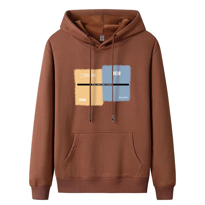 Men's Fashion Casual Fleece-lined Thickened Hooded Sweatshirt - Nioor