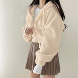 Academy Retro Solid Lamb Wool Casual Jacket Top - Nioor