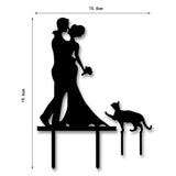 Acrylic Wedding Cake Topper Romantic Couple design with cute cat Wedding Cake Toppers Cake Top Decorating Decoration Mariage - Nioor