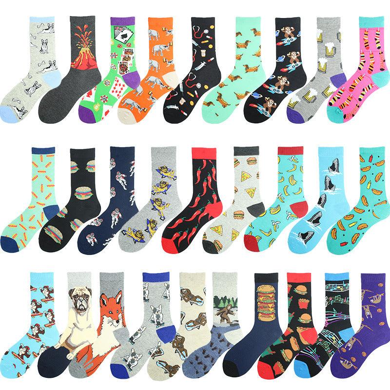 Fashion Printed Cotton Socks For Lovers - Nioor