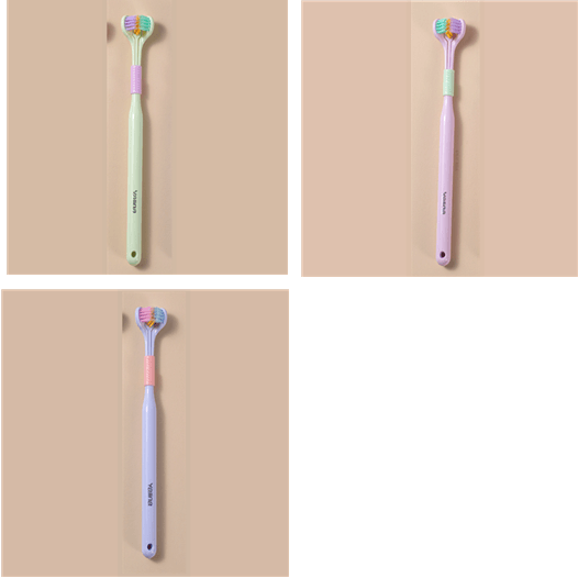 Three-sided Macaron Soft Bristle Toothbrush Care Safety Toothbrush Teeth Deep Cleaning Portable Travel - Nioor