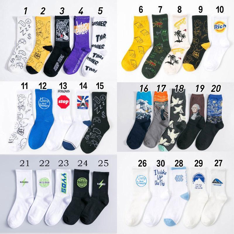 Flow Street Spring And Autumn Long Tube Cotton Socks Tide Brand - Nioor