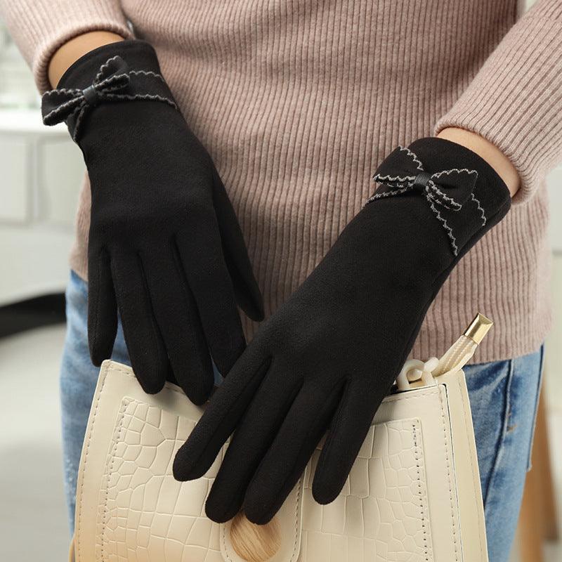 Add Velvet Warm Korean Cute Cold Gloves - Nioor