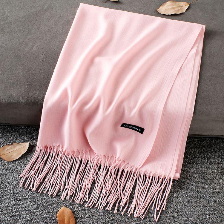 Fashion Simple Solid Color Tassel Scarf Shawl - Nioor