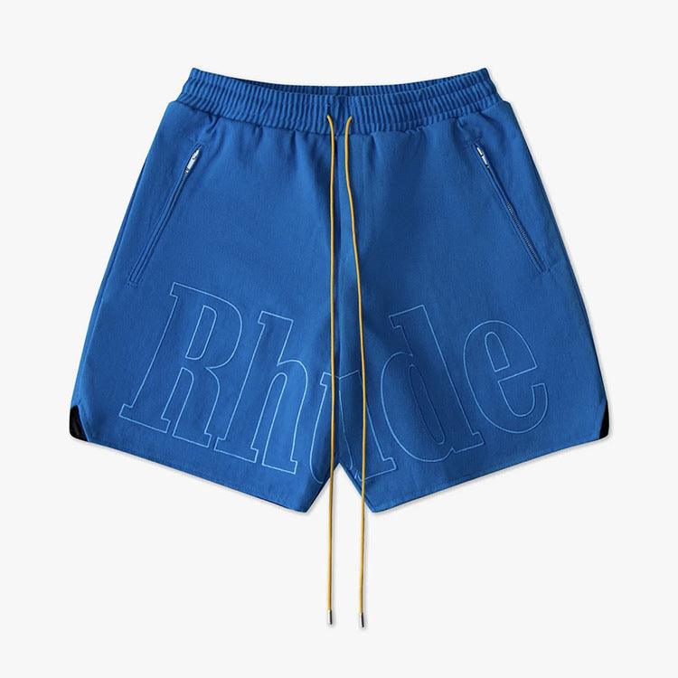 Letter Embroidered Drawstring Shorts For Men And Women - Nioor