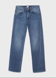 European And American High Waist Stretch Twisted Straight Cropped Jeans - Nioor