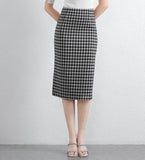 Checkered Knitted Women's Skirt - Nioor