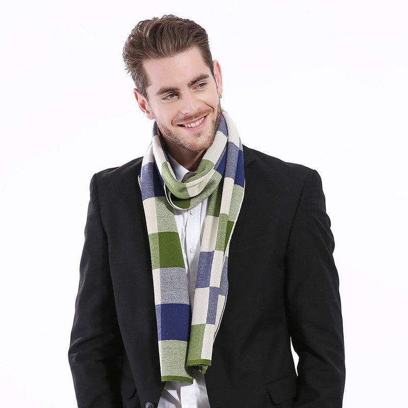 Classic And Fashionable British Checked Cashmere Scarf For Men's Warmth - Nioor