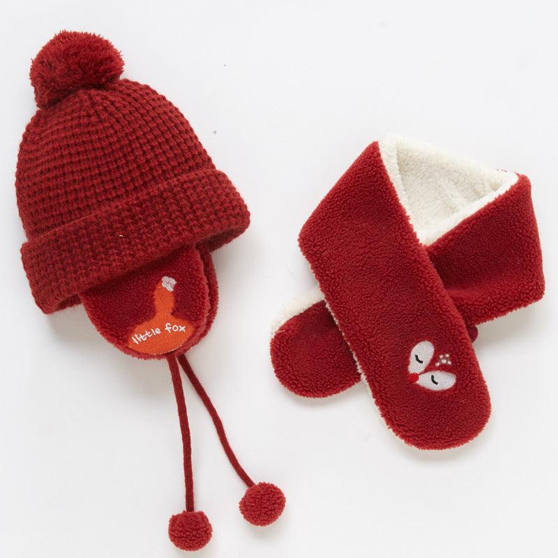 Children's Fleece Warm Hat And Scarf Set - Nioor