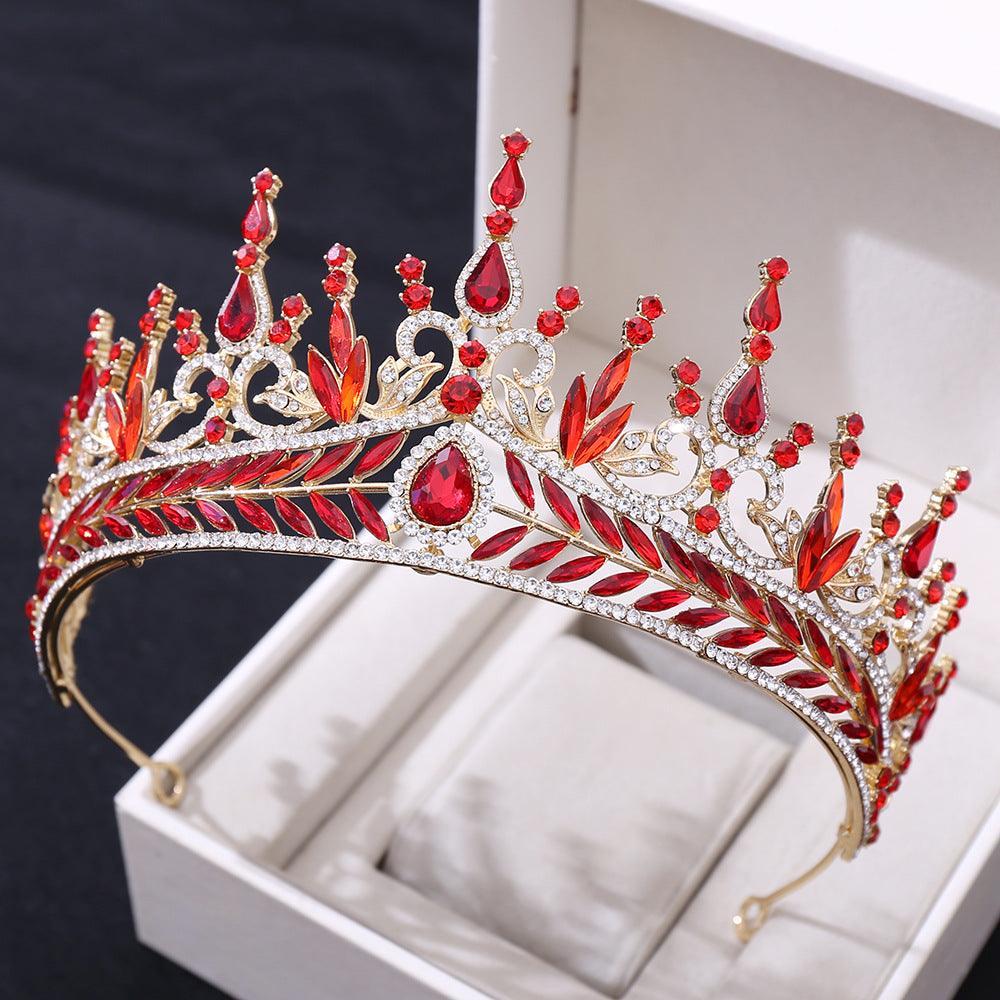 Wedding Headwear Hair Hoop Set Crystal Baroque Large Crown - Nioor