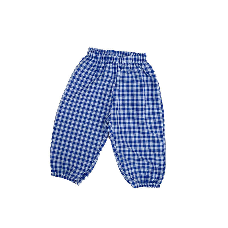 New Children's Anti - Mosquito Pants Plaid Casual Pants For Men