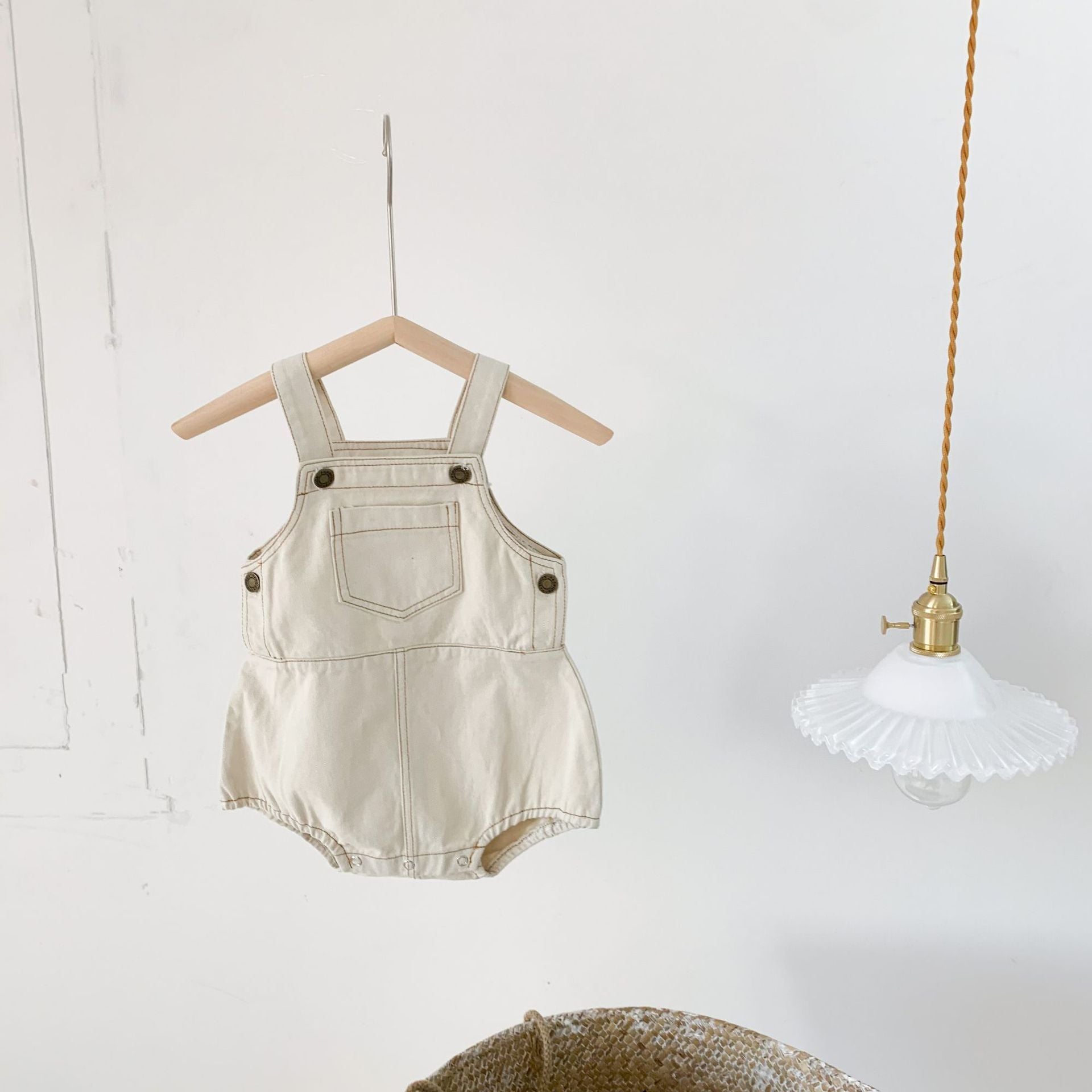 Baby Cotton Material Denim Triangle Jumpsuit