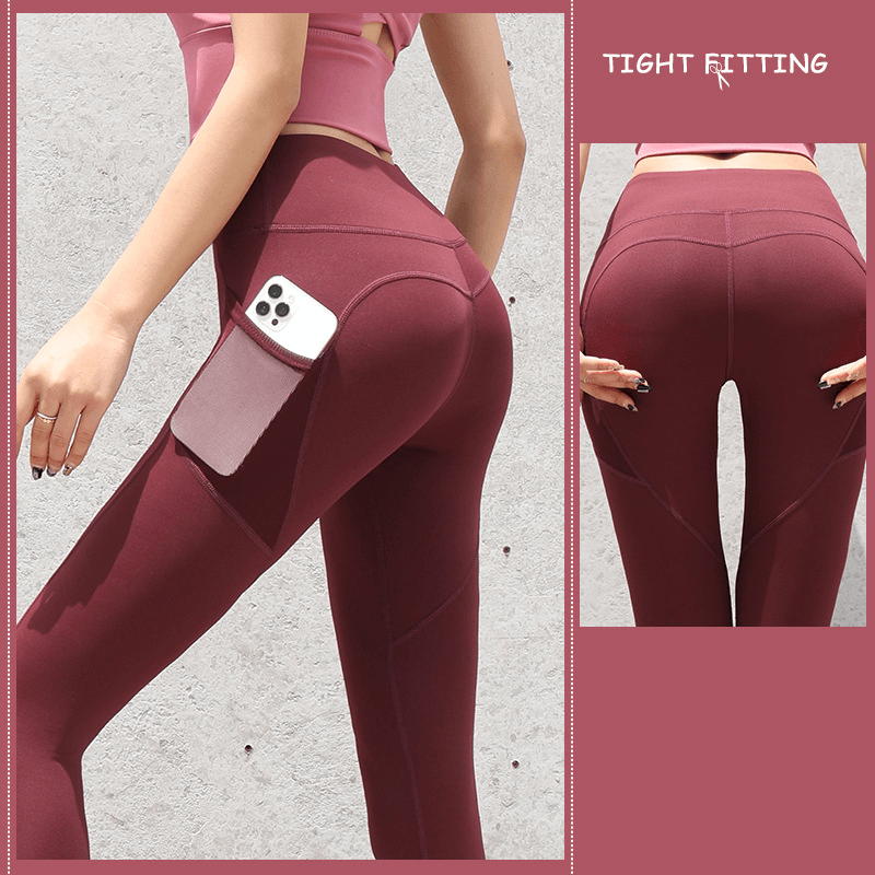 Gym Sport Seamless Leggings With Pockets Push Up High Waist Pants Women Fitness Running Yoga Pants Gym Sport Seamless Leggings - Nioor