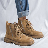 Side Zipper Seven-hole Super Popular Ins High Street Fashionable Handsome Ankle Boots