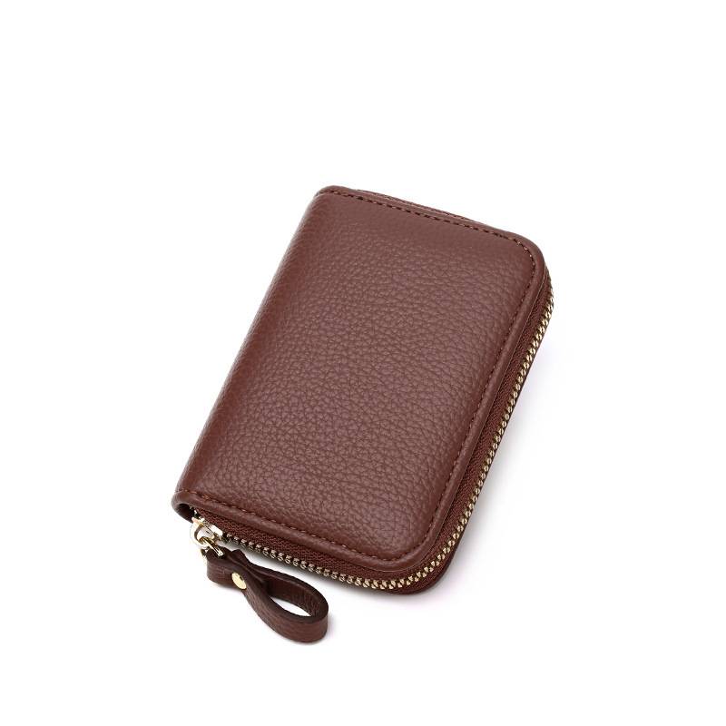 Card Holder Organ Zipper Men's Leather