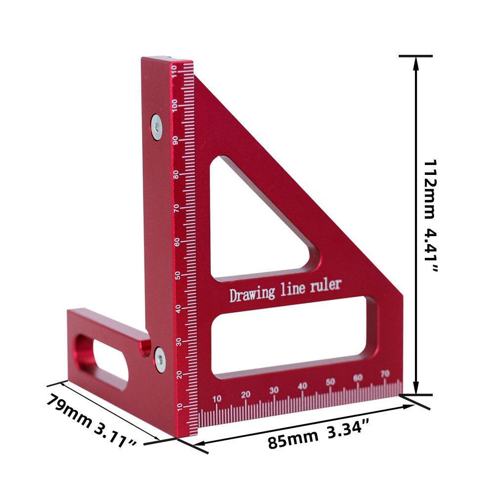 Aluminum Alloy Ruler Woodworking Angle Lineation Ruler - Nioor