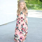 Amazon children's dresses Europe and the United States round neck print girls long skirt eBay AliExpress girls explosion models - Nioor