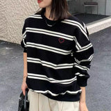 American Retro Striped Sweater For Women - Nioor