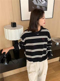 American Retro Striped Sweater For Women - Nioor