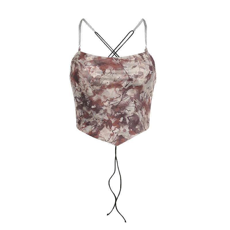 Ancient Printed Personality Chain Camisole - Nioor