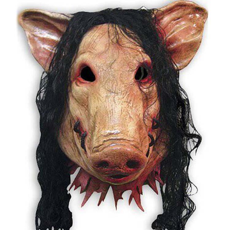 Animal Headgear Horror Douyin Children Chainsaw Horror Pig Bajie Mask With Hair Pig Head Mask - Nioor