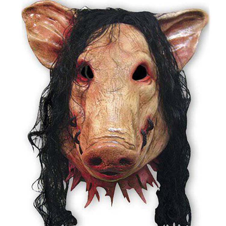 Animal Headgear Horror Douyin Children Chainsaw Horror Pig Bajie Mask With Hair Pig Head Mask - Nioor