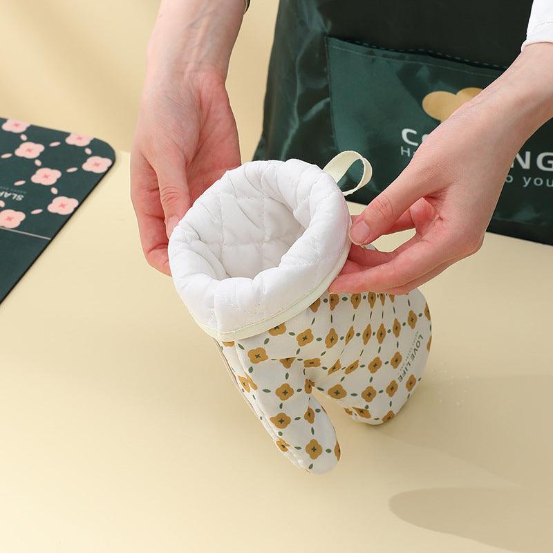 Anti-Scalding Microwave Cotton Non-Slip Insulation Gloves Oven Mitts Kitchen Heat Resistant Thickened Cotton Heat Insulation Microwave Oven Oven Anti Scalding Household Gloves Baking Tools - Nioor