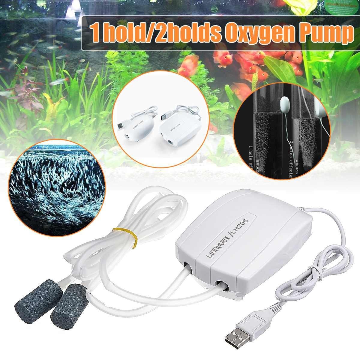 Aquarium AirPump Mini Compressor Single And Double Outlet Aquarium Aquarium Fish Tank OxygenPump - Nioor