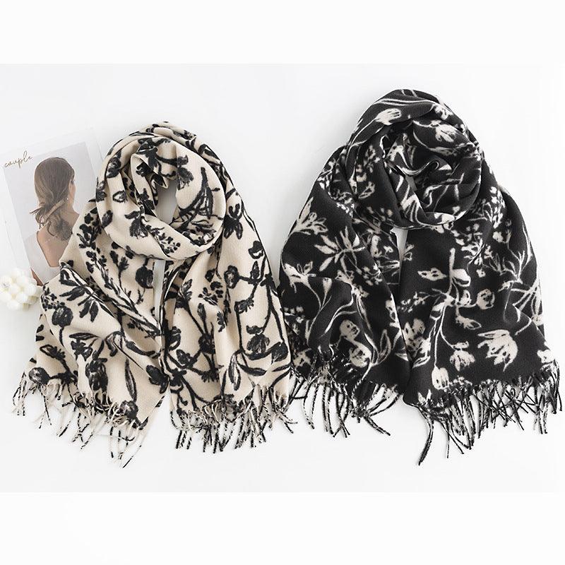 Artificial Cashmere Scarf Wholesale Cream Sweet Girl Style Scarf Shawl - Nioor