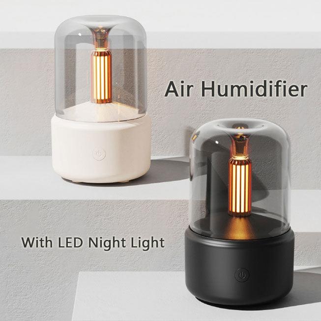 Atmosphere Light Humidifier Candlelight Aroma Diffuser Portable 120ml Electric USB Air Humidifier Cool Mist Maker Fogger 8-12 Hours With LED Night Light - Nioor